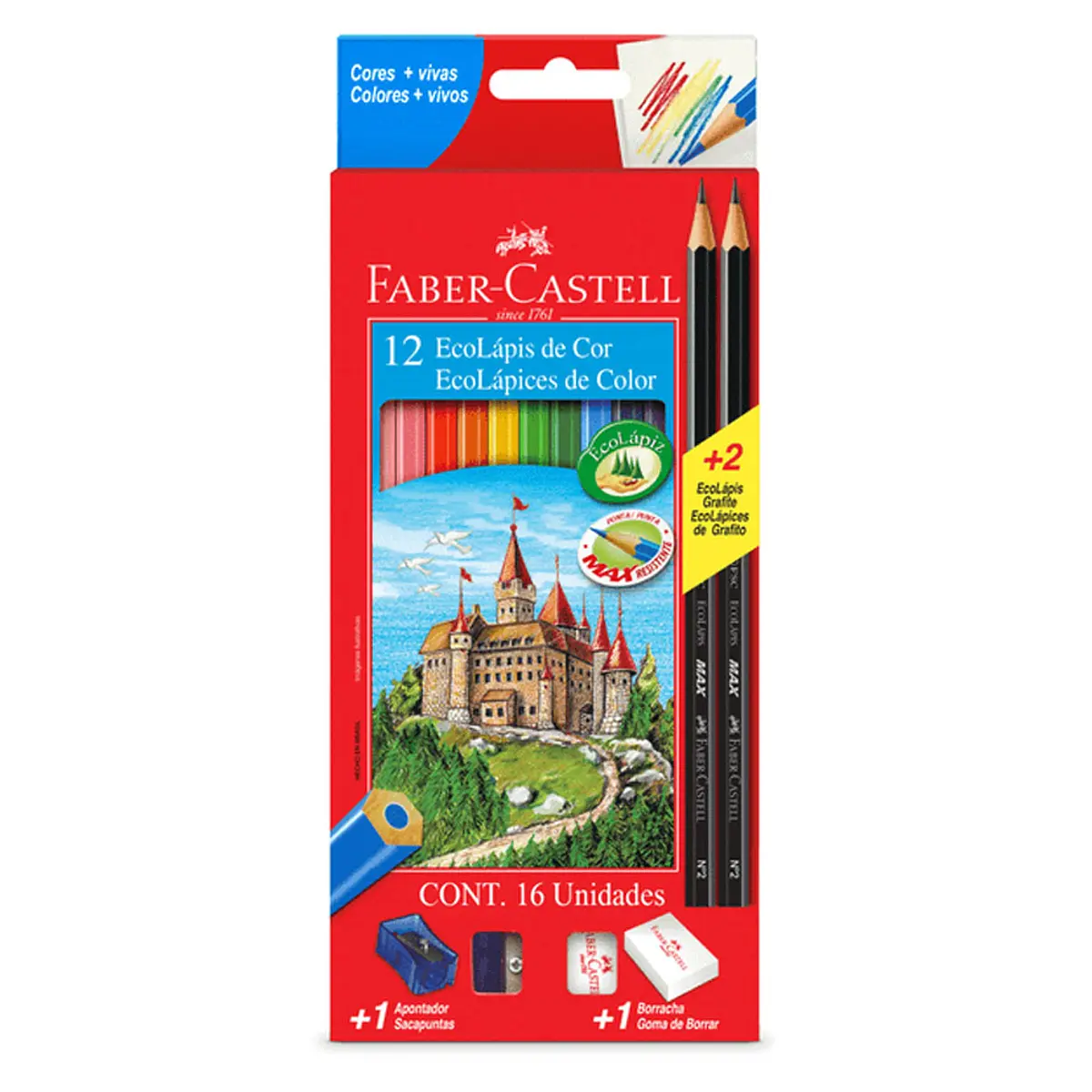 LAPICES DE 12 COLORES + 2 LAPICES GRAFITO